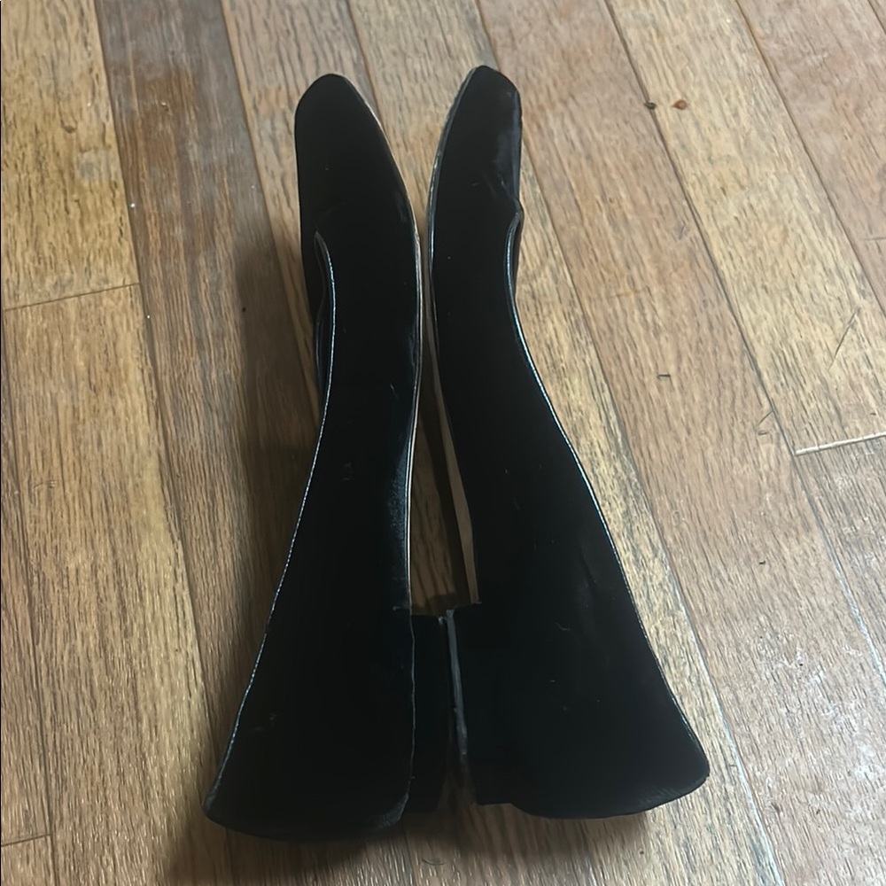 Manolo Blahnik Black Flats Velvet Pointed Toe - Picture 7 of 10